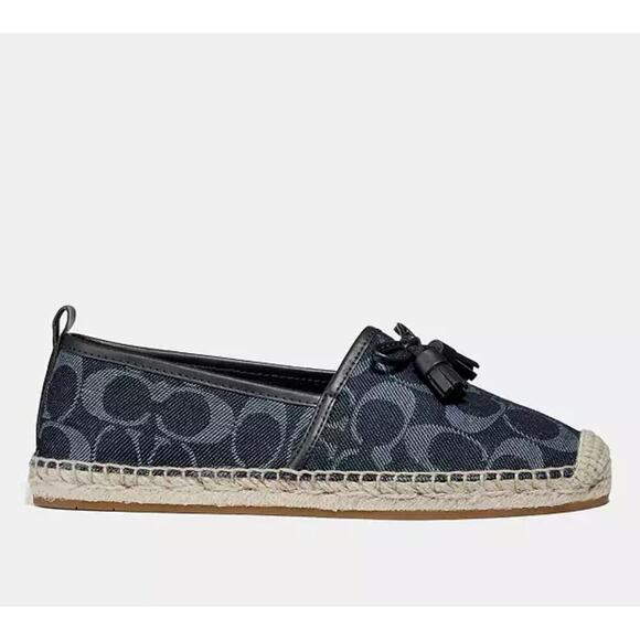 COACH SLIP ON CARSON ESPADRILLE FLATS SHOES IN DENIM SIZE 11 SO COMFY! - Picture 3 of 3